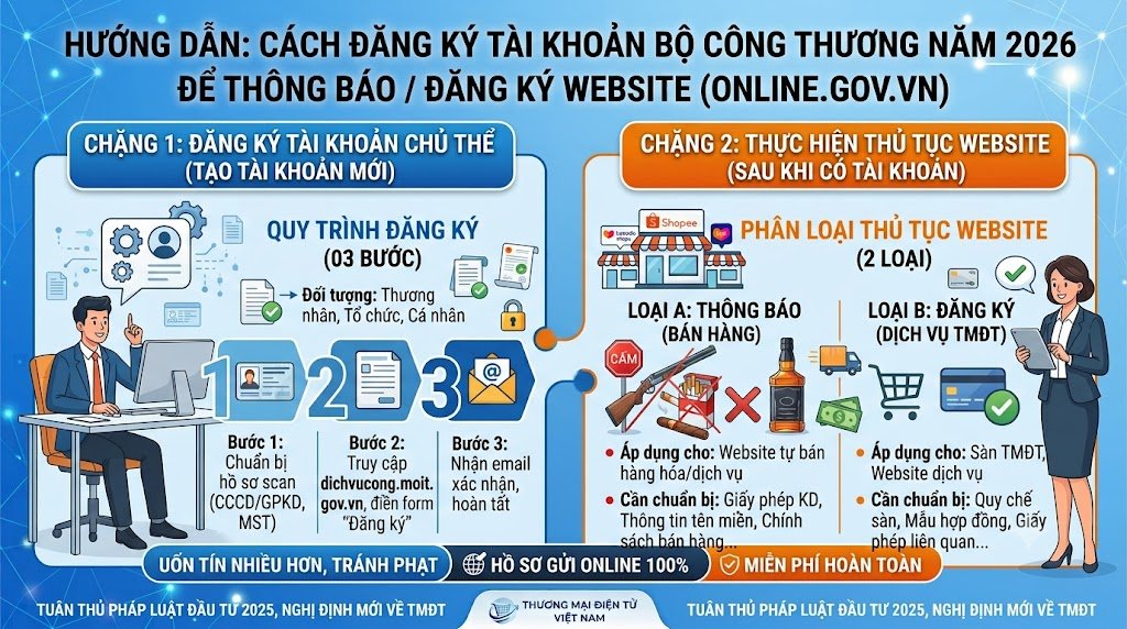Cách đăng ký tài khoản mới Bộ Công Thương