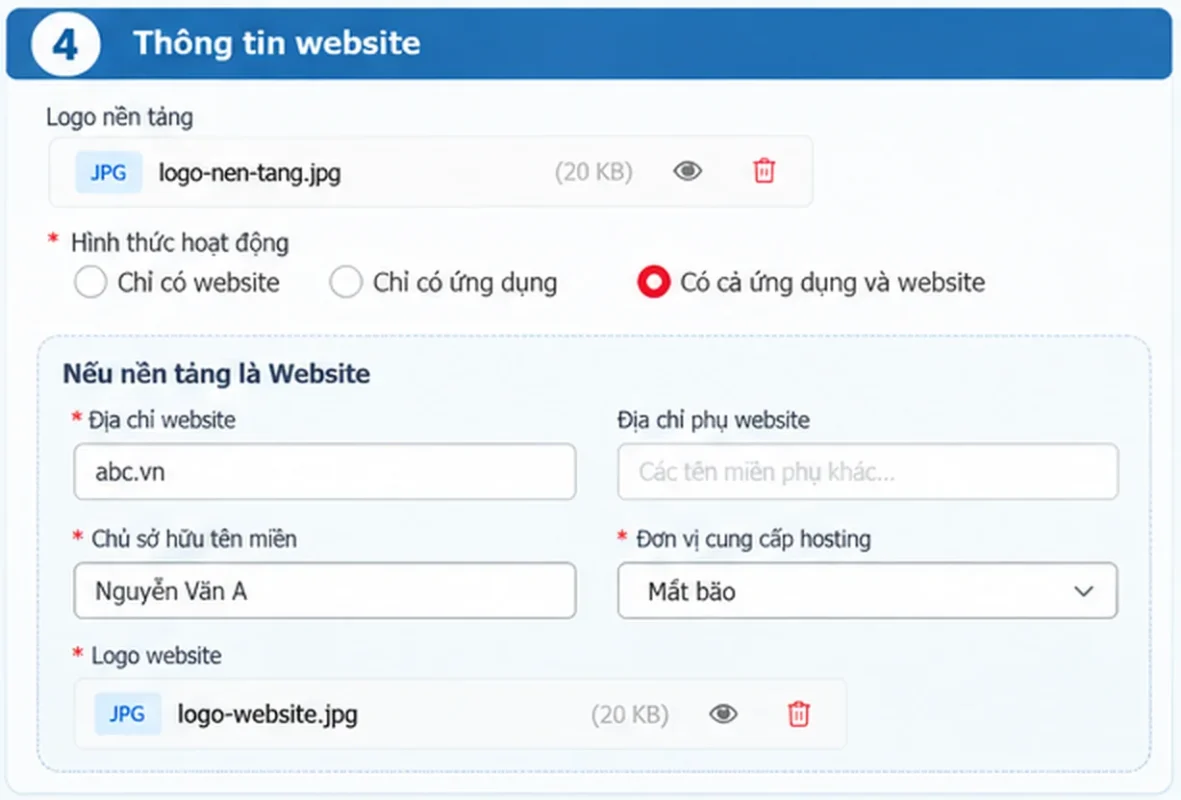 Ảnh minh họa Thông tin website