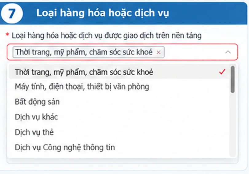 Ảnh minh họa Loại hàng hóa hoặc dịch vụ