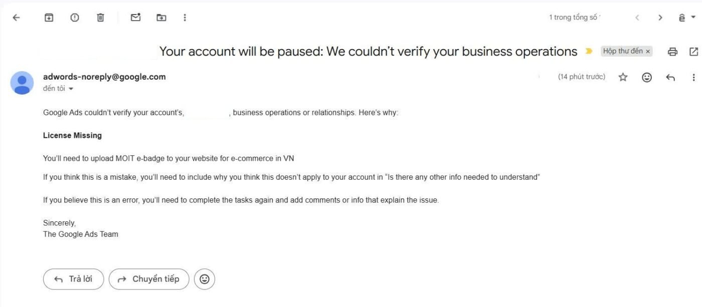 Google Ads couldn’t verify your account’s