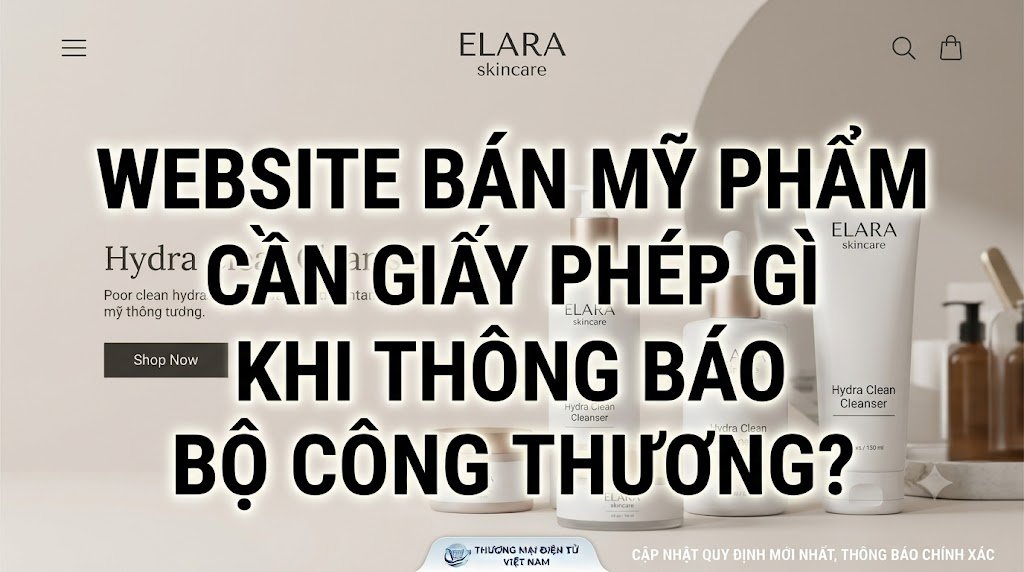 Website bán mỹ phẩm cần giấy phép gì khi thông báo Bộ Công Thương?