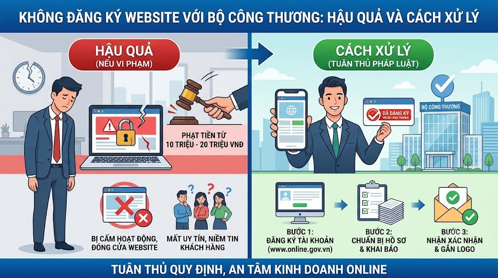 Không Đăng ký Website Với Bộ Công Thương