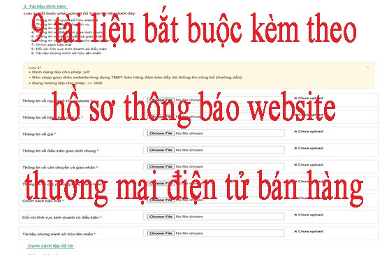 9 tài liệu bắt buộc kèm theo hồ sơ thông báo website thương mại điện tử bán hàng