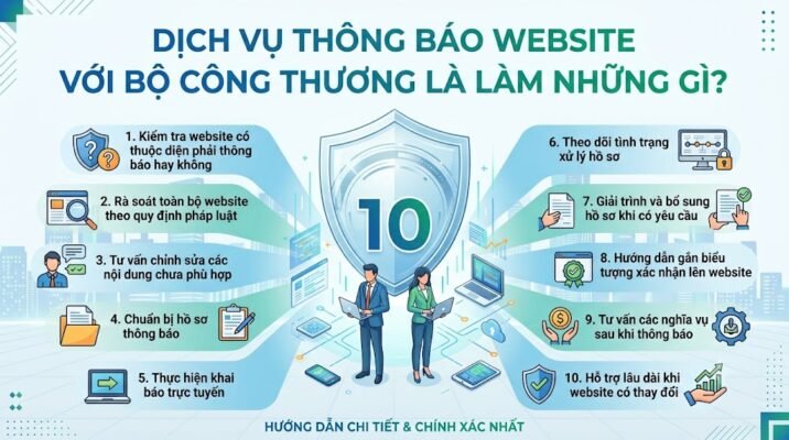 Dịch vụ thông báo website với Bộ Công Thương là làm những gì?