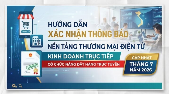 Hướng dẫn xác nhận thông báo nền tảng thương mại điện tử kinh doanh trực tiếp có chức năng đặt hàng trực tuyến update tháng 7 năm 2026