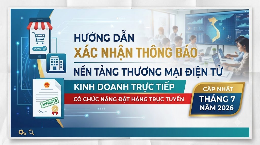 Hướng dẫn xác nhận thông báo nền tảng thương mại điện tử kinh doanh trực tiếp có chức năng đặt hàng trực tuyến update tháng 7 năm 2026