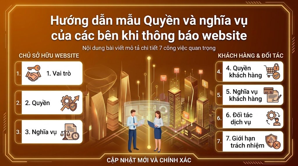Hướng dẫn mẫu Quyền và nghĩa vụ của các bên khi thông báo website