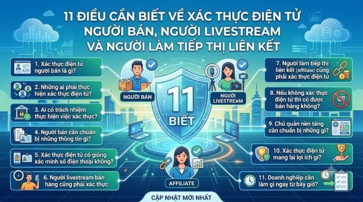 11 điều cần biết về xác thực điện tử người bán, người livestream và người làm tiếp thị liên kết