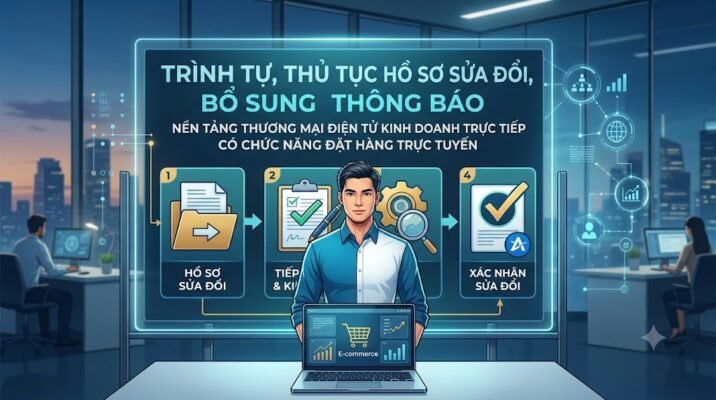 Trình tự, thủ tục hồ sơ sửa đổi, bổ sung thông báo nền tảng thương mại điện tử kinh doanh trực tiếp có chức năng đặt hàng trực tuyến