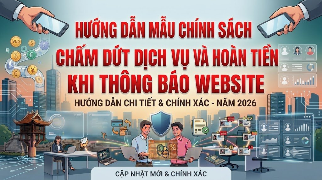 Hướng dẫn mẫu Chính sách chấm dứt dịch vụ và hoàn tiền khi thông báo website