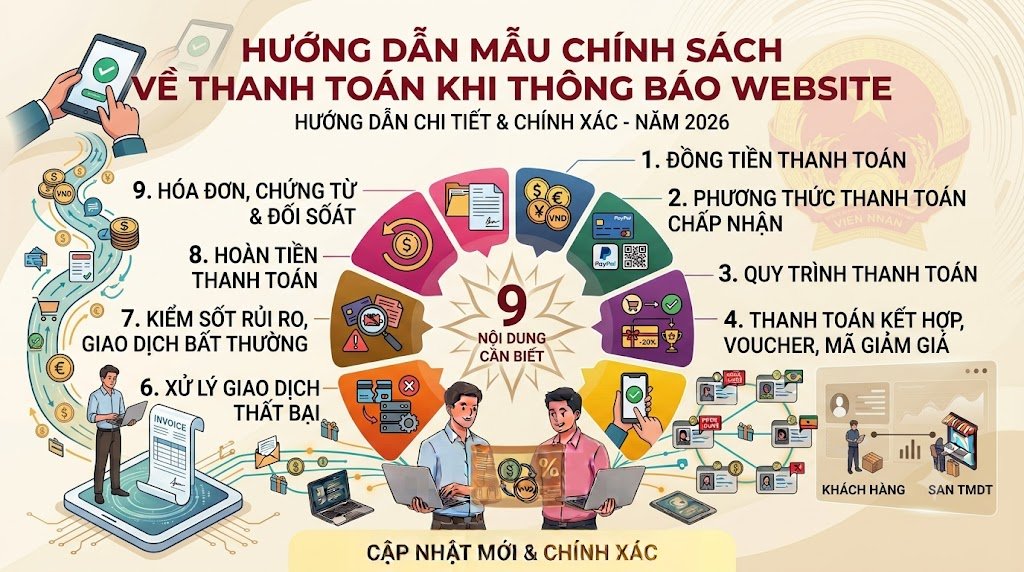 Hướng dẫn mẫu Chính sách về thanh toán khi thông báo website