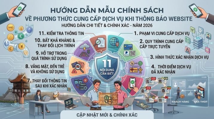 Hướng dẫn mẫu Chính sách về phương thức cung cấp dịch vụ khi thông báo website