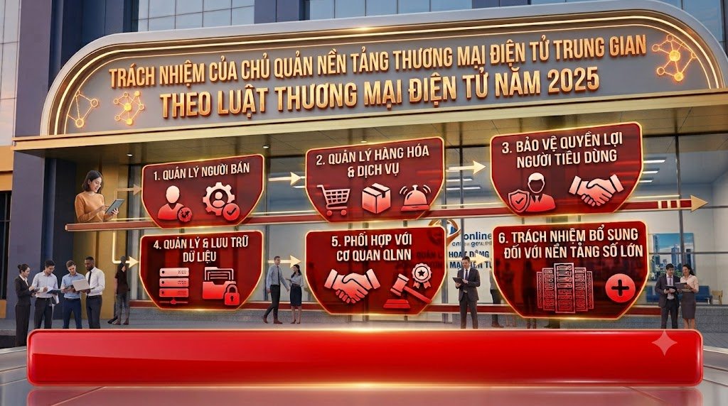 Trách nhiệm của chủ quản nền tảng thương mại điện tử trung gian theo Luật Thương mại điện tử năm 2025