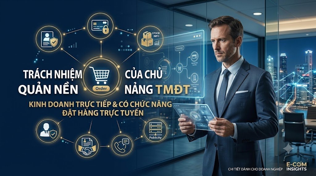 Trách nhiệm của chủ quản nền tảng thương mại điện tử kinh doanh trực tiếp có chức năng đặt hàng trực tuyến