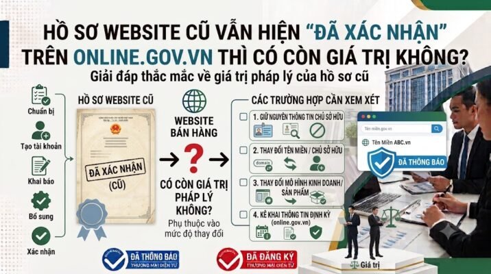 Hồ sơ website cũ vẫn hiện “Đã xác nhận” trên Online.gov.vn thì có còn giá trị không?