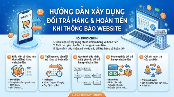 Hướng dẫn xây dựng Chính sách đổi trả hàng và hoàn tiền khi thông báo website