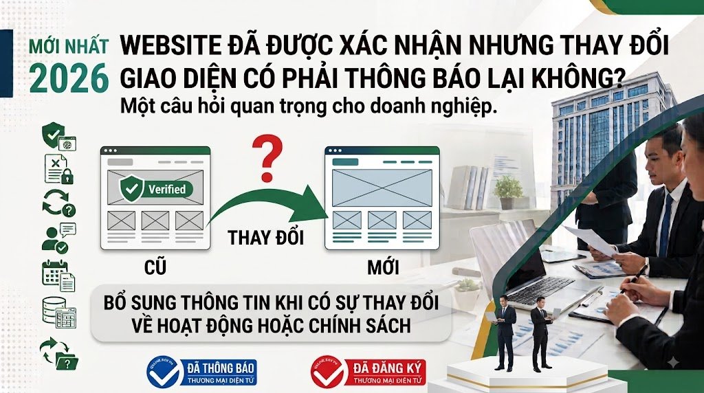 Website đã được xác nhận nhưng thay đổi giao diện có phải thông báo lại không?