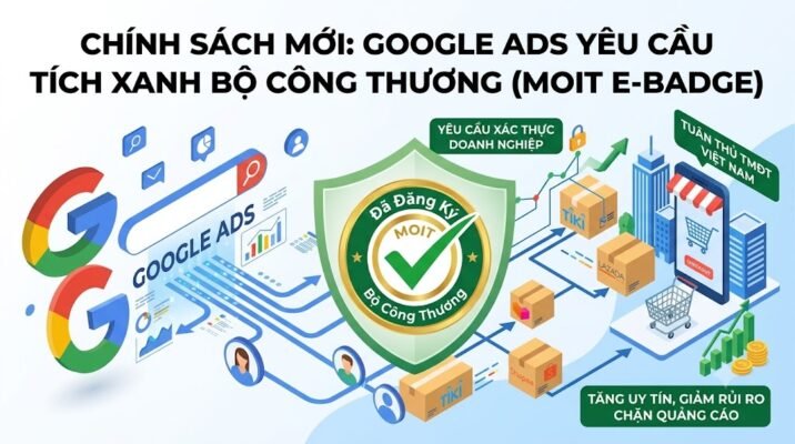 Google Ads yêu cầu tích xanh Bộ Công Thương (MOIT e-badge)