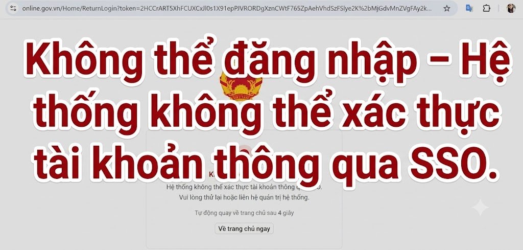 Không thể đăng nhập – Hệ thống không thể xác thực tài khoản thông qua SSO