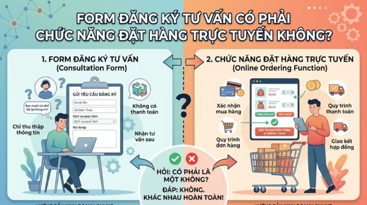 Form đăng ký tư vấn có phải chức năng đặt hàng trực tuyến không?