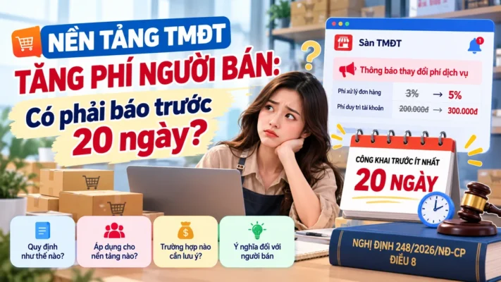Nền tảng TMĐT tăng phí người bán: Có phải báo trước 20 ngày?