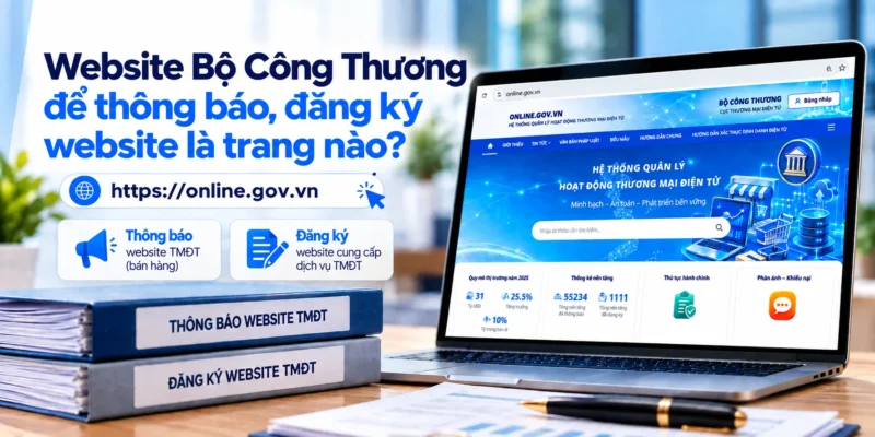 Website Bộ Công Thương để thông báo, đăng ký website là trang nào?